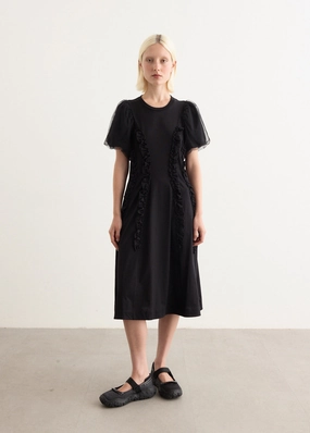 Tulle Overlay Multi Ruffle Frill Dress City Friendly