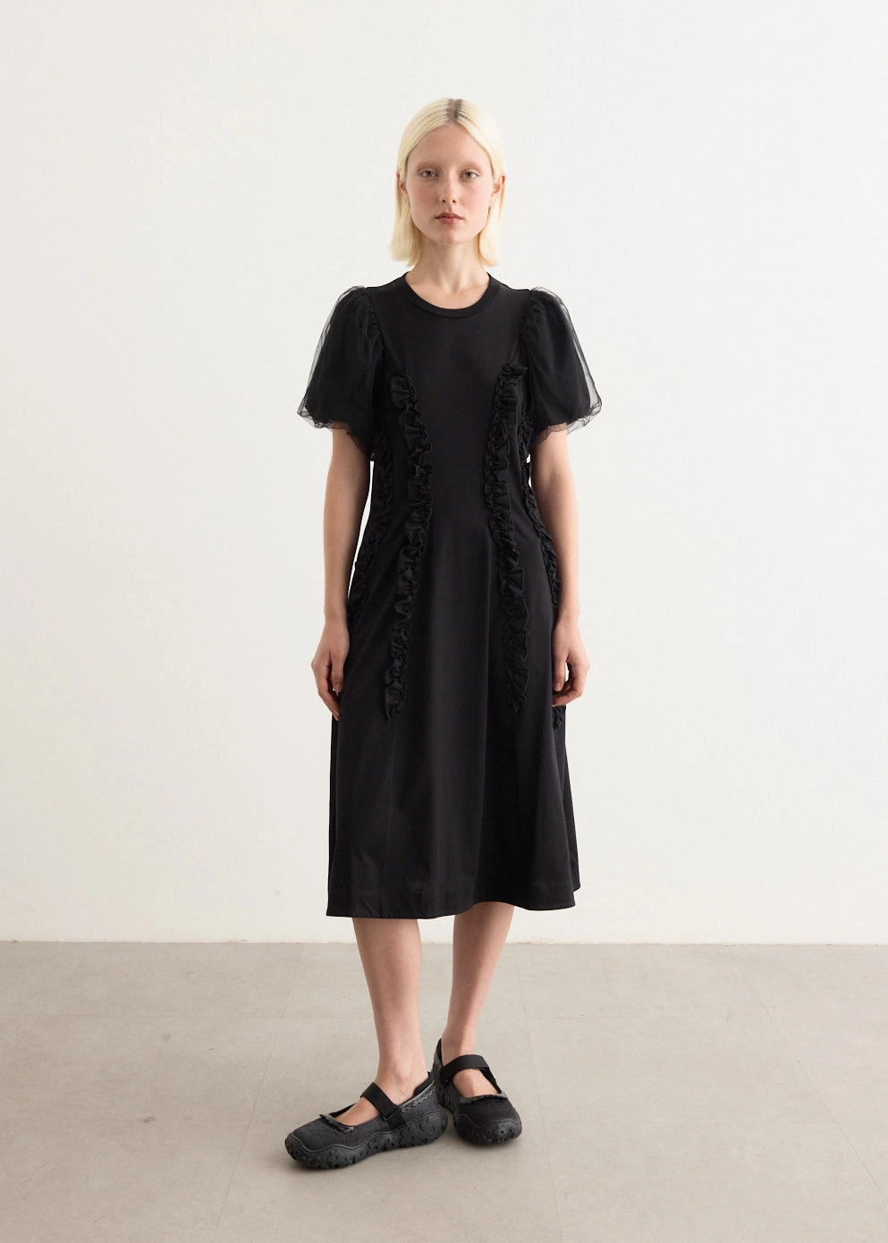 Tulle Overlay Multi Ruffle Frill Dress City Friendly