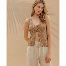 Minimalist Design Crochet Button Vest