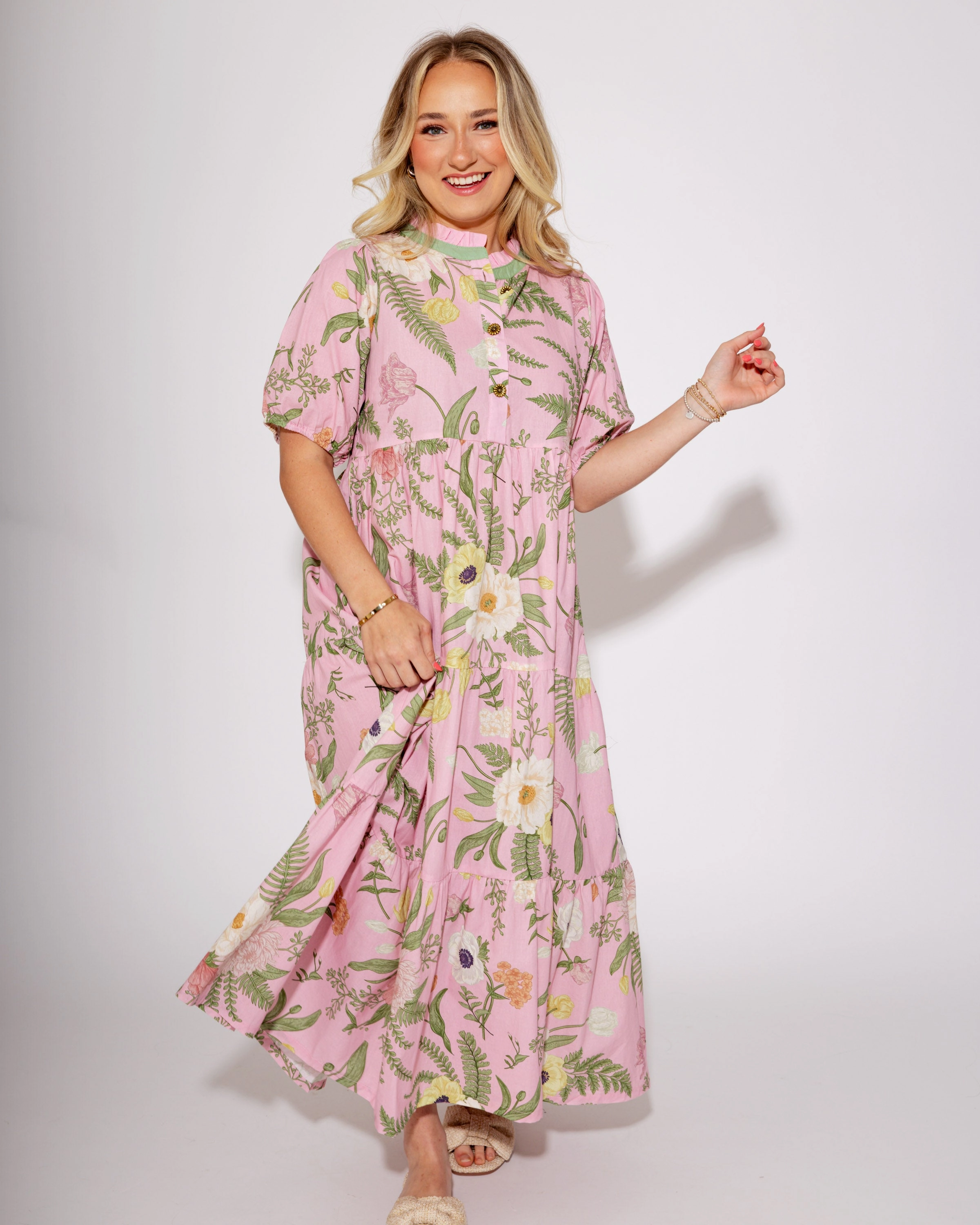 Timeless Comfort Wear Blushing Bloom Midi Dress