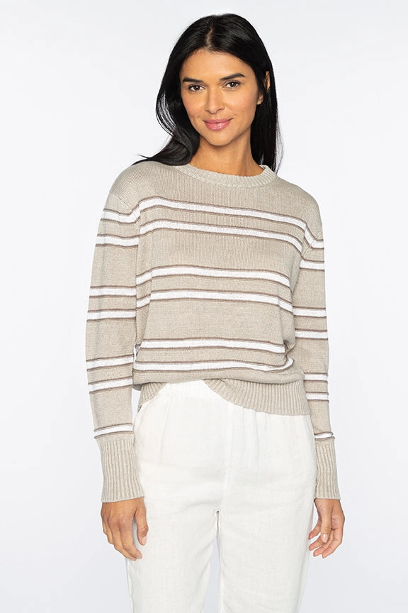 Crop Stripe Crew Knitwear Essential