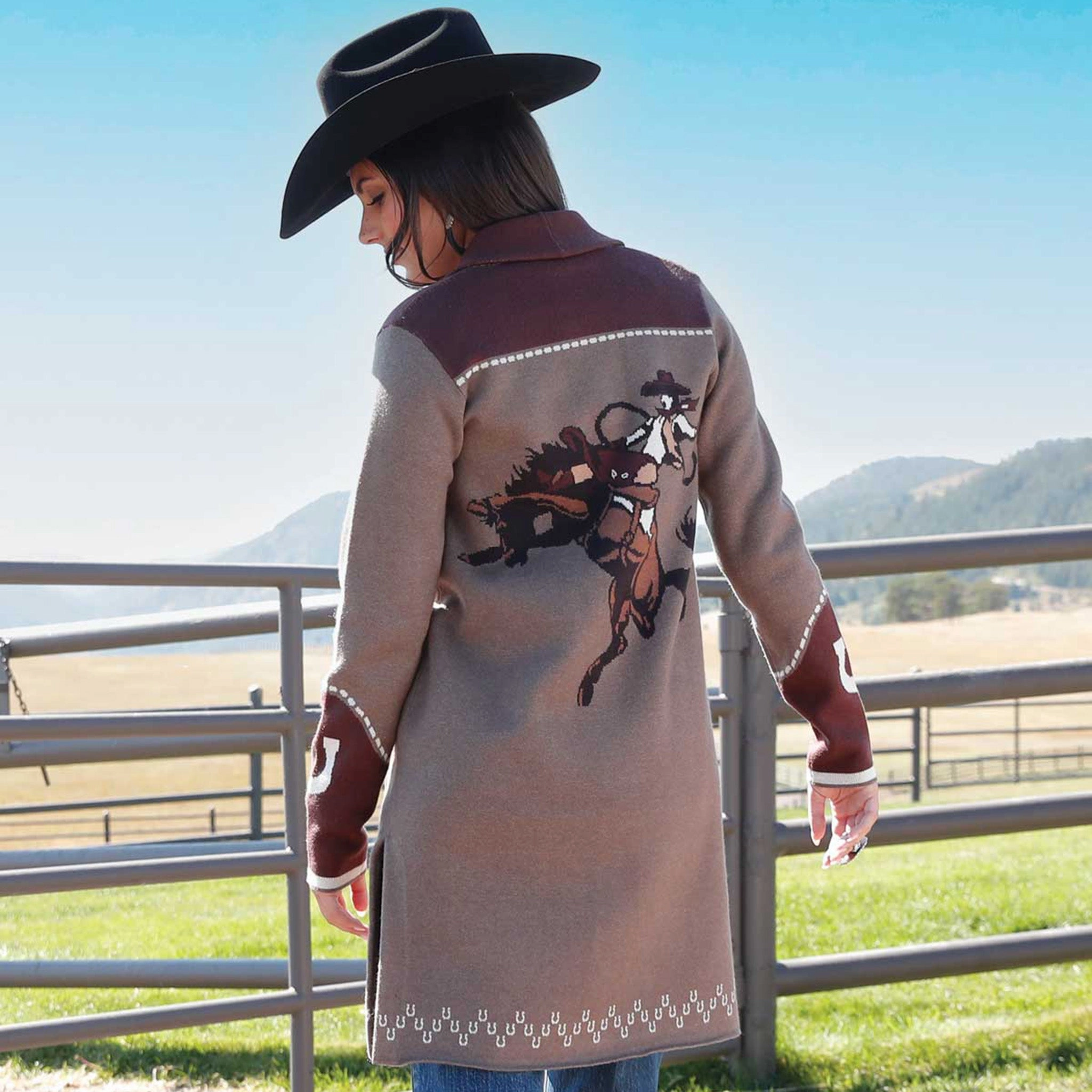 Wind Blocking Fabric Cruel Denim Women's Western Knit Duster