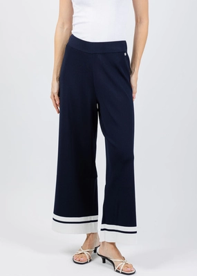 LightweightDesign All Purpose Wear Culotte Pants With Stripe Detail - Midnight Blue/Vanilla