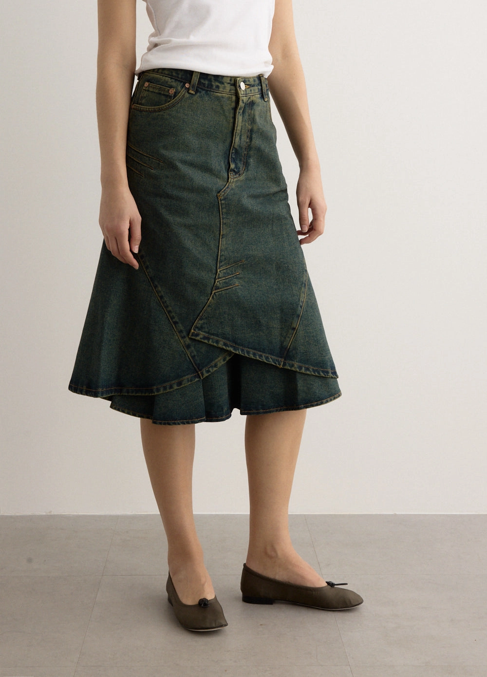 Custom Flare Layered Skirt Sustainable Minimal Design