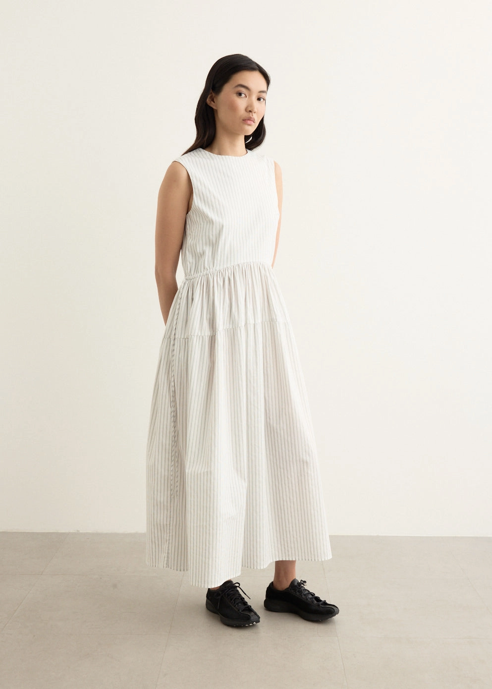 Cypress Stripe Dress Shiny-Lining