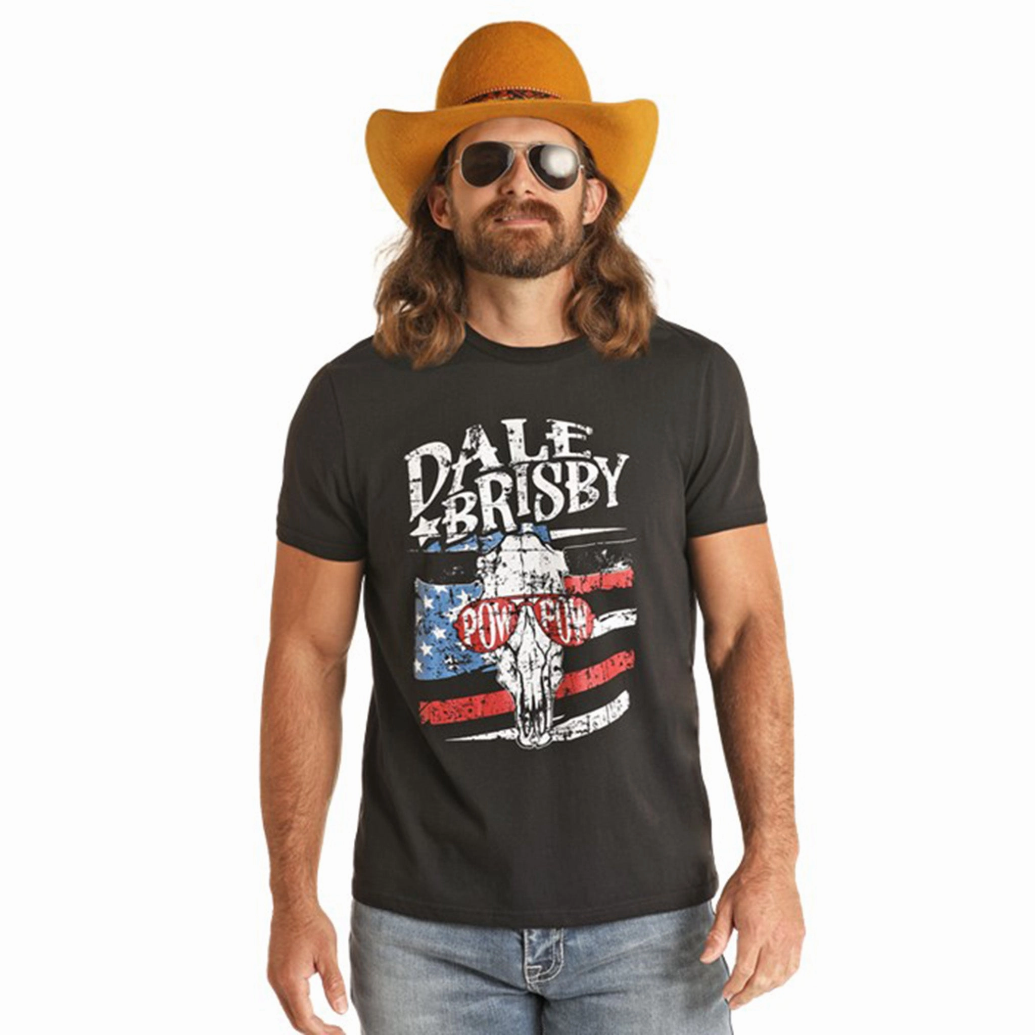 Dale Brisby Unisex Pow Pow Flag T-Shirt high-low hem