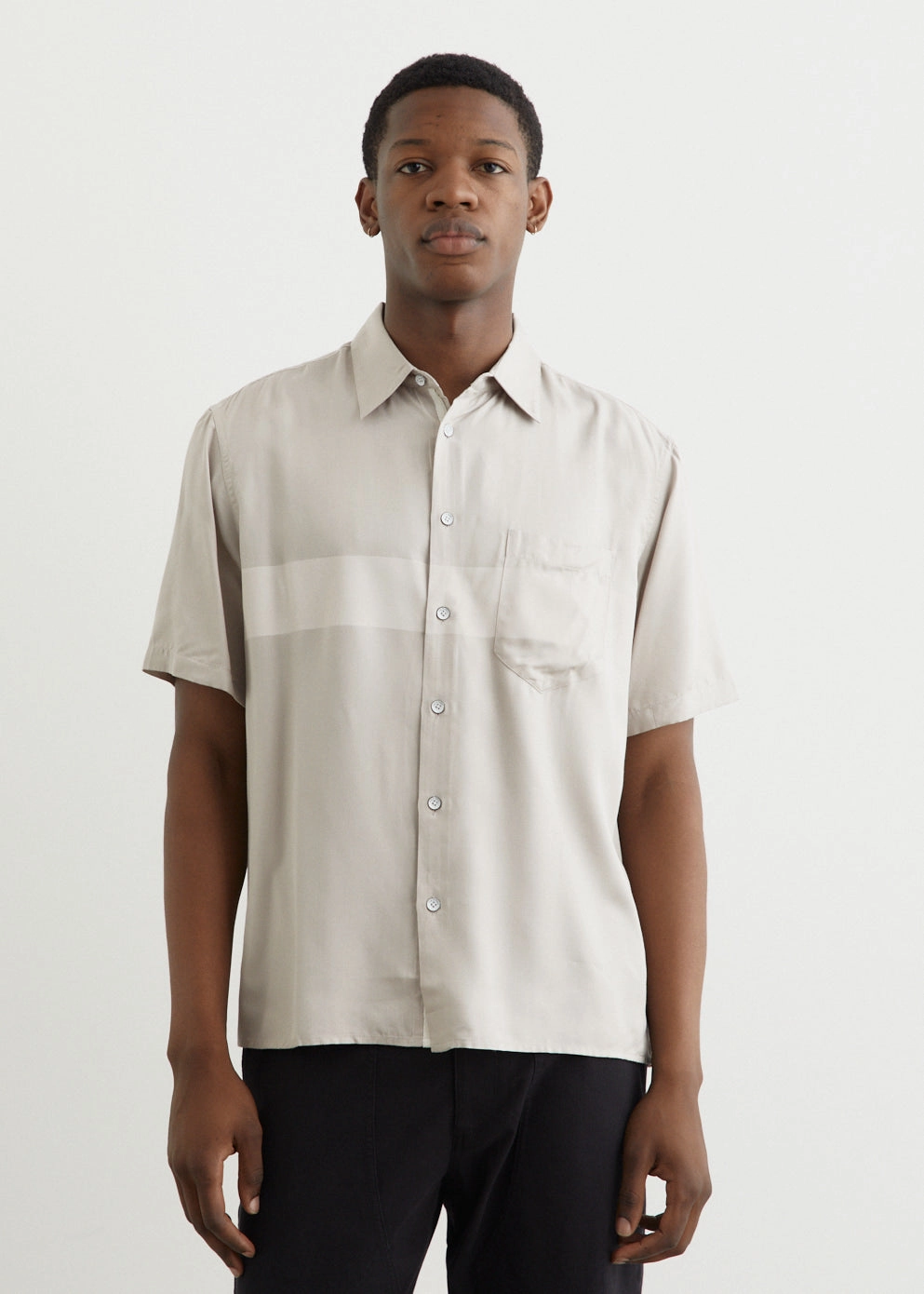 Versatile Layering Piece Dalton Stripe Short Sleeve Shirt