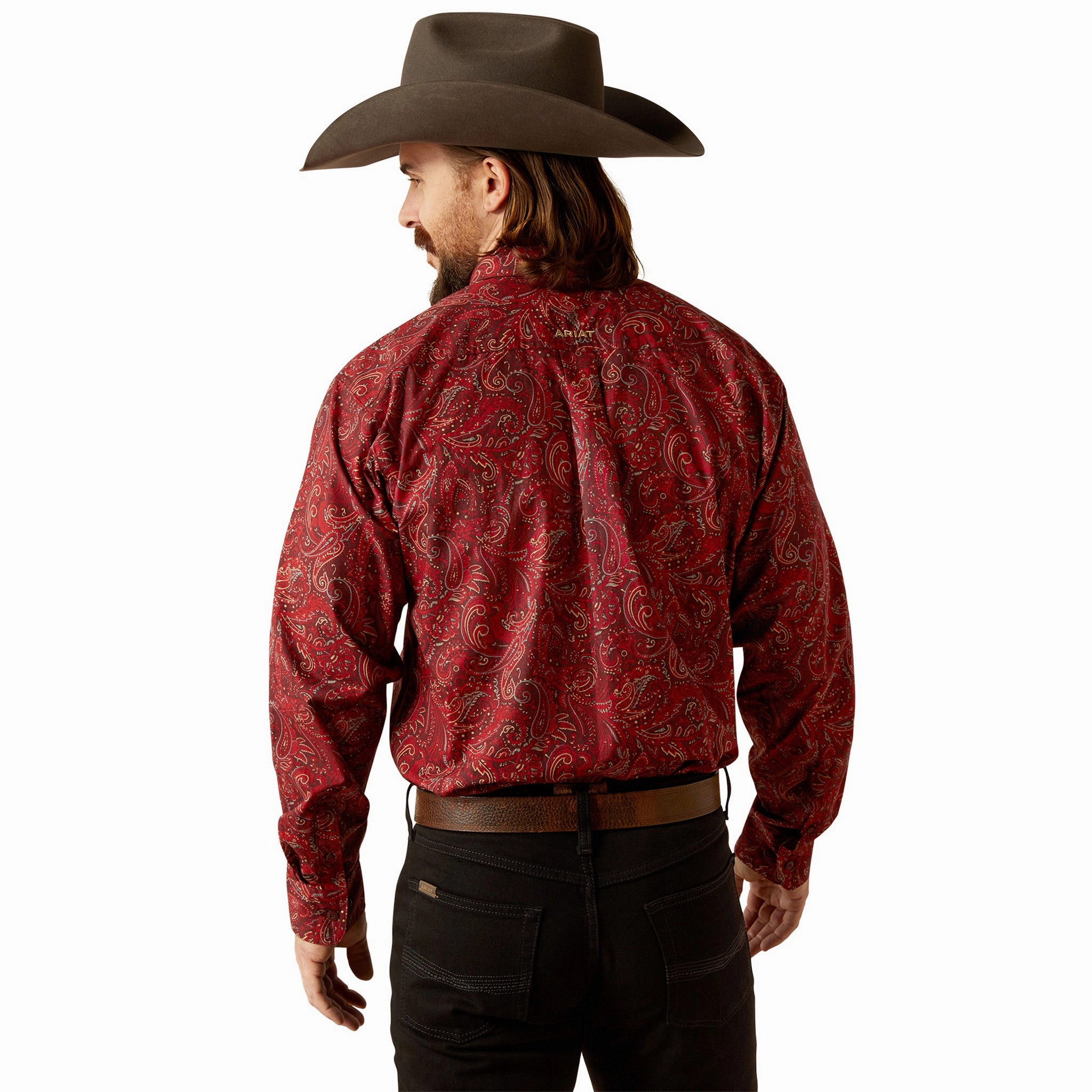 Ariat Men's Jaydon Red Paisley Shirt Soft Touch Fabric