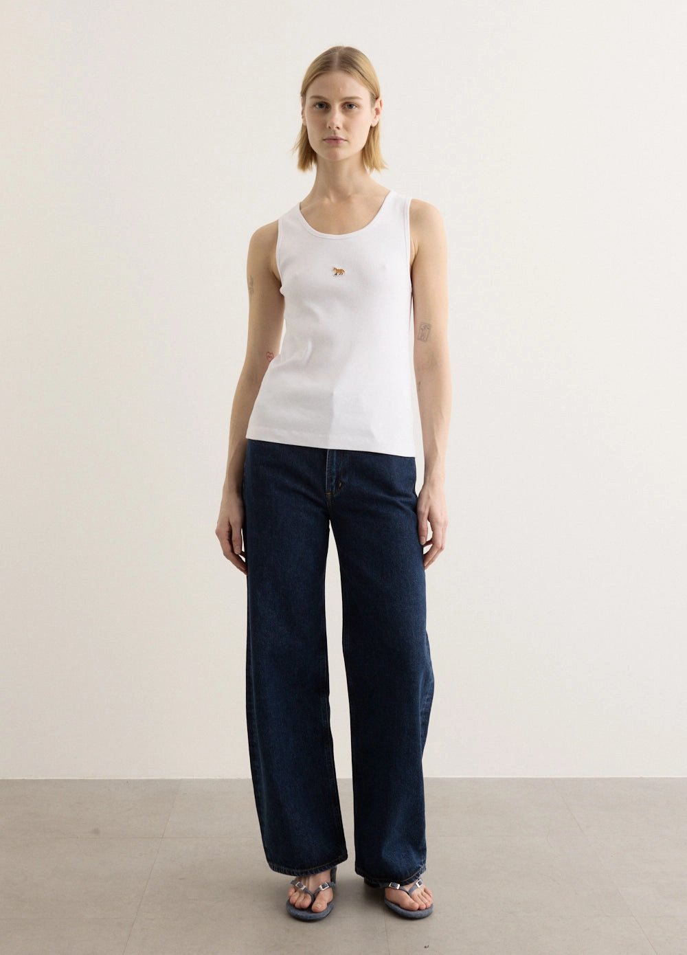 entertainment Reinforced Seams Baby Fox Ribbed Tank Top