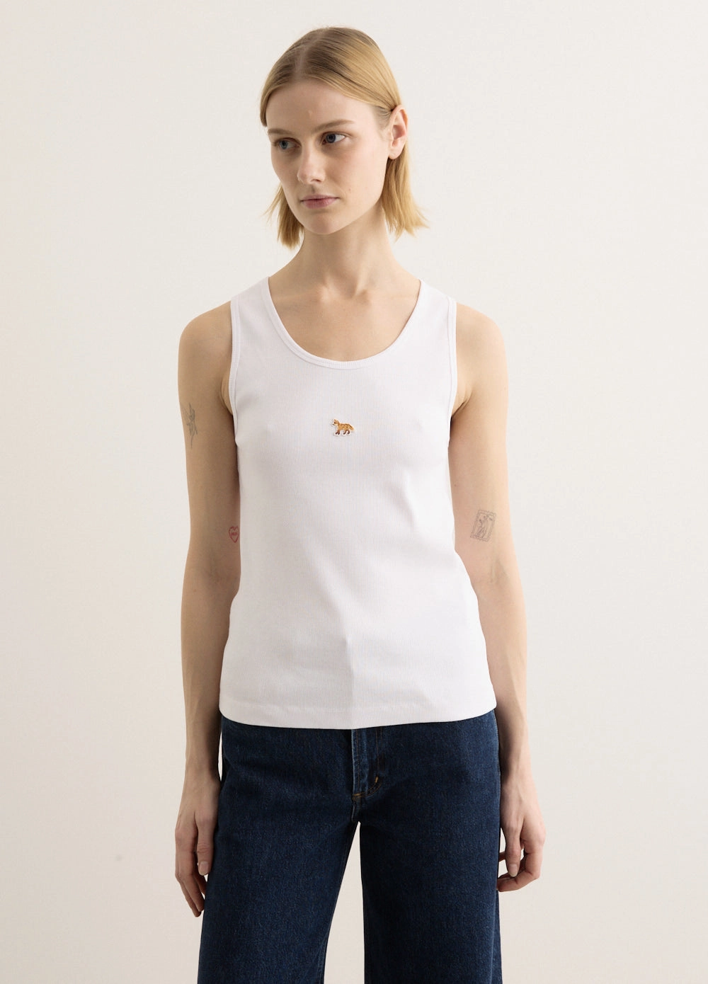 Baby Fox Ribbed Tank Top Double Stitched Edges