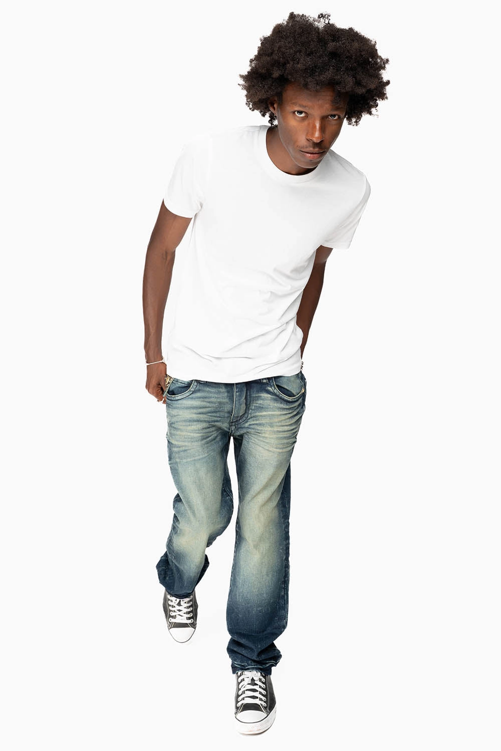 KILLER FLAP MENS STRAIGHT LEG JEAN IN 4D DARK BLUE WASH EMBELLISHED WITH CRYSTALS Weekend Getaway Luxury Beach Day