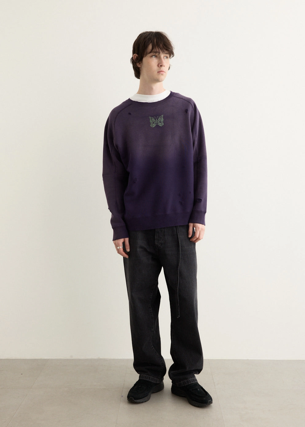 Deconstructed Sweat Shirt Breathable mesh lining Sleek Performance Fit