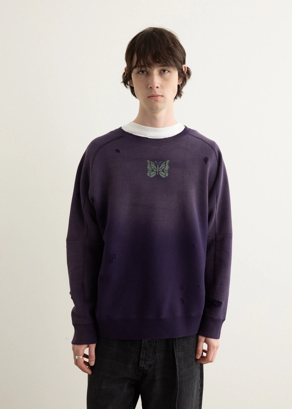 Deconstructed Sweat Shirt slim fit Soft Layering