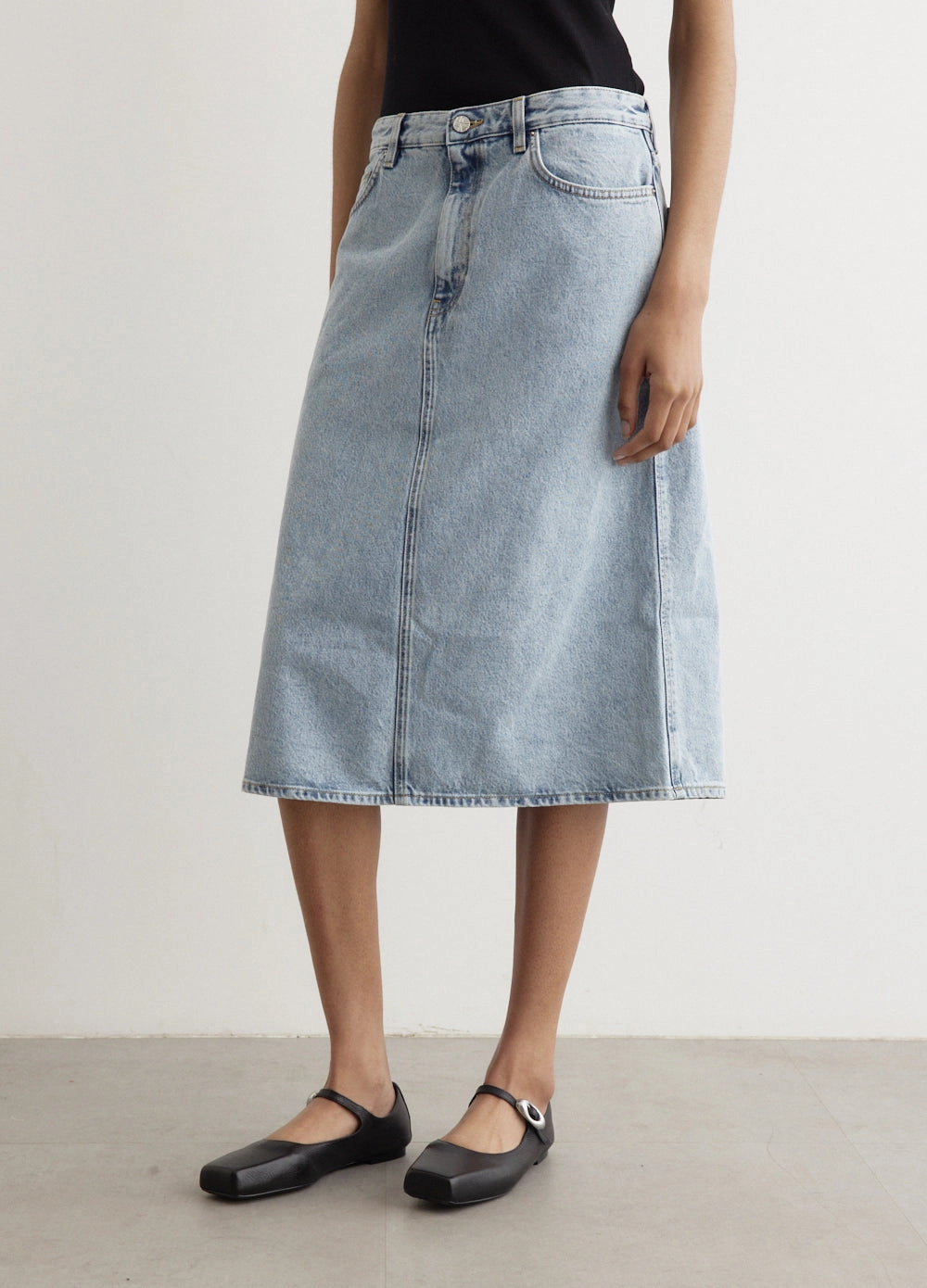 Denim Midi Skirt Quick Wear
