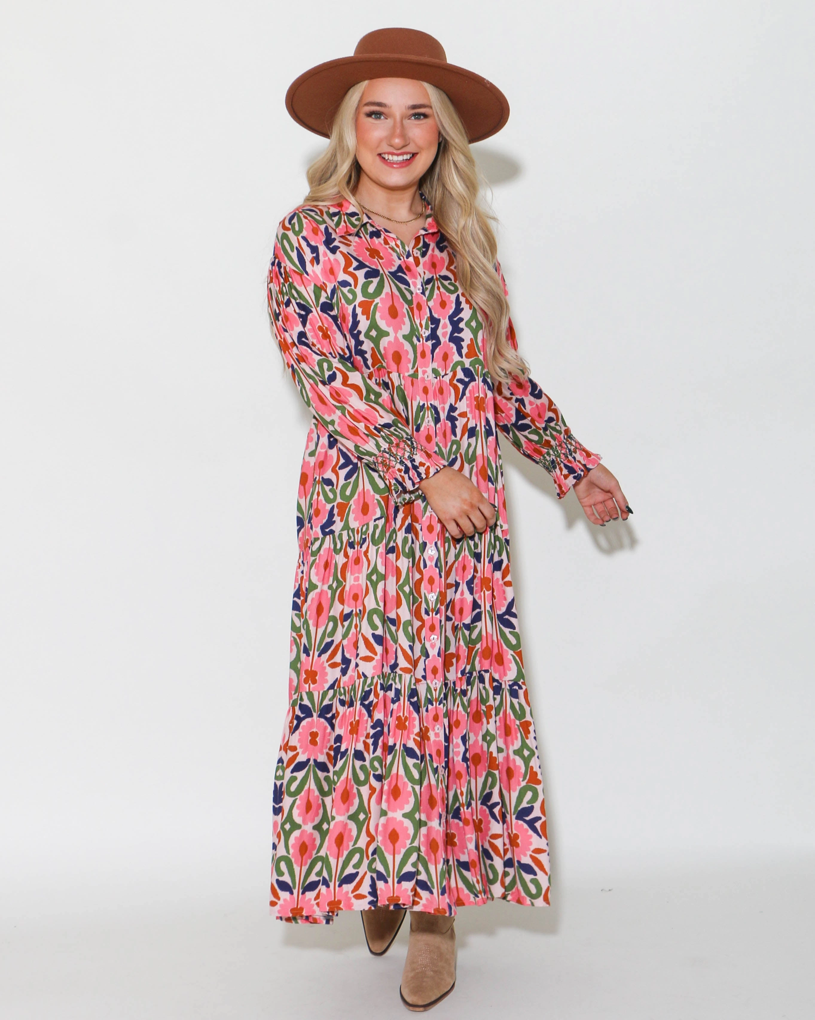 Fall Go Fall Florals Midi Dress