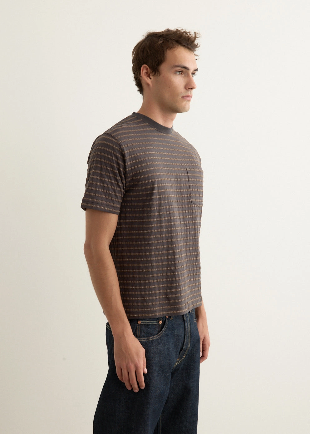 Buttery Soft Fabric Jacquard Pocket T-Shirt