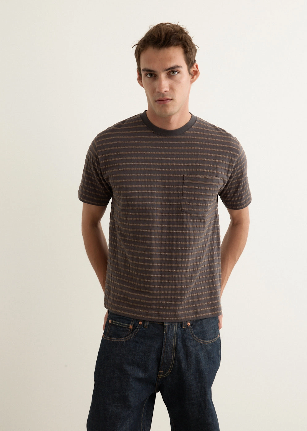 Jacquard Pocket T-Shirt Flexible Cuff Design