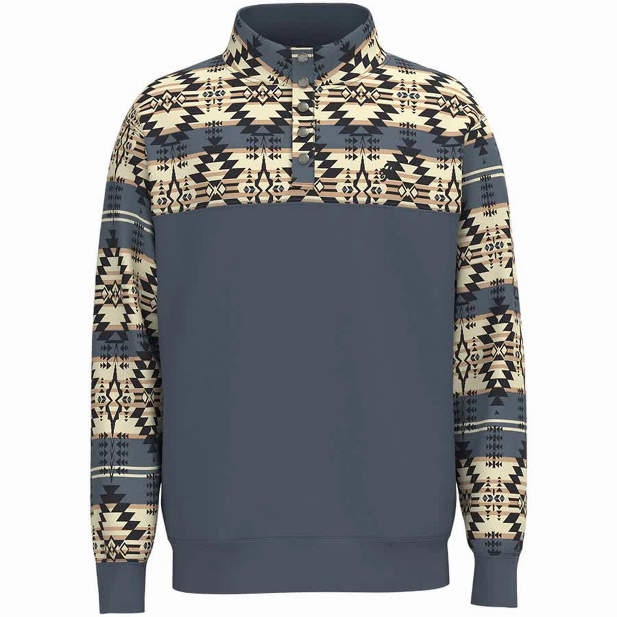Single Breasted Hooey Men's "Stevie" Aztec Grey Blue Pullover