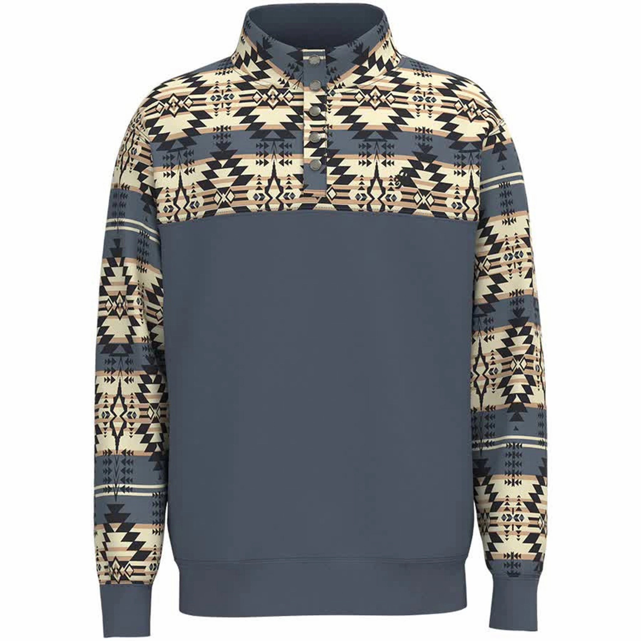 Hooey Men's "Stevie" Aztec Grey Blue Pullover Soft Fleece MeshLinedVents