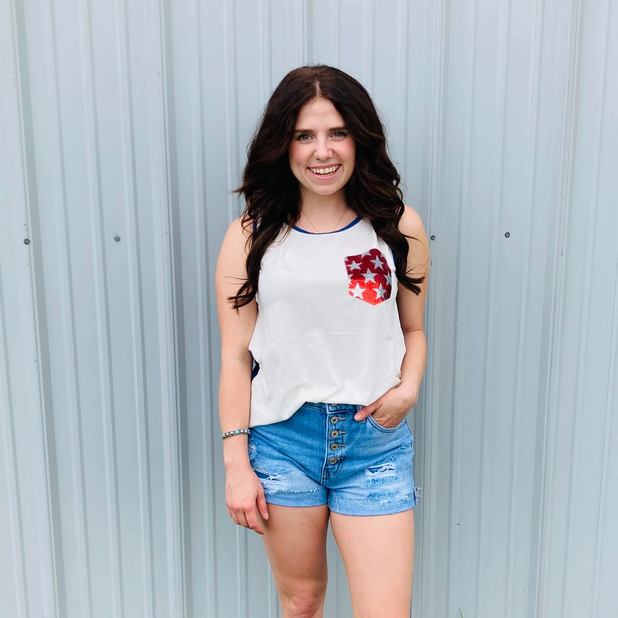 Bluesign Approved Material AntiPilling Patriotic Tank