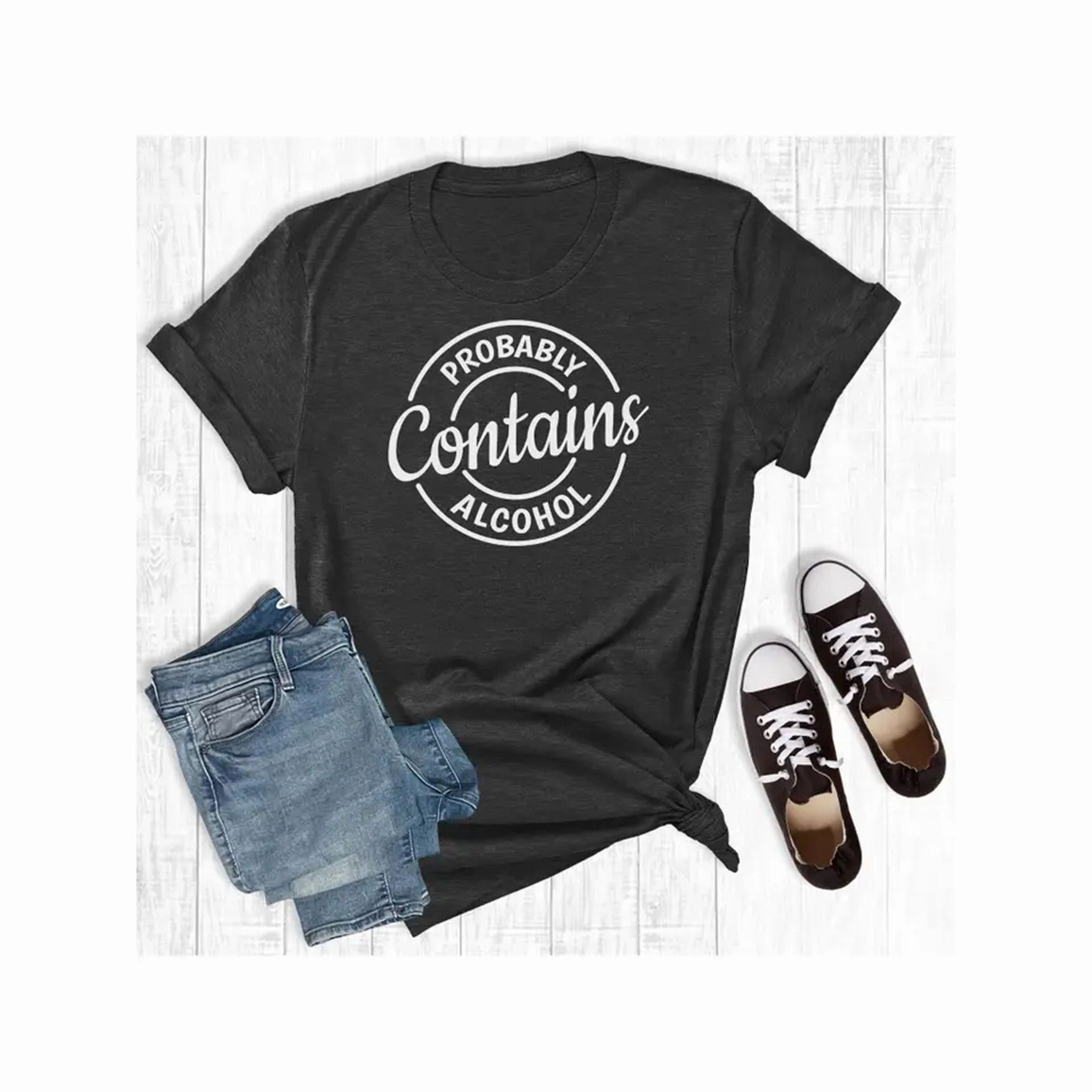 Lightweight insulation Rebel Rose Women's Probably Contains Alcohol Graphic Tee