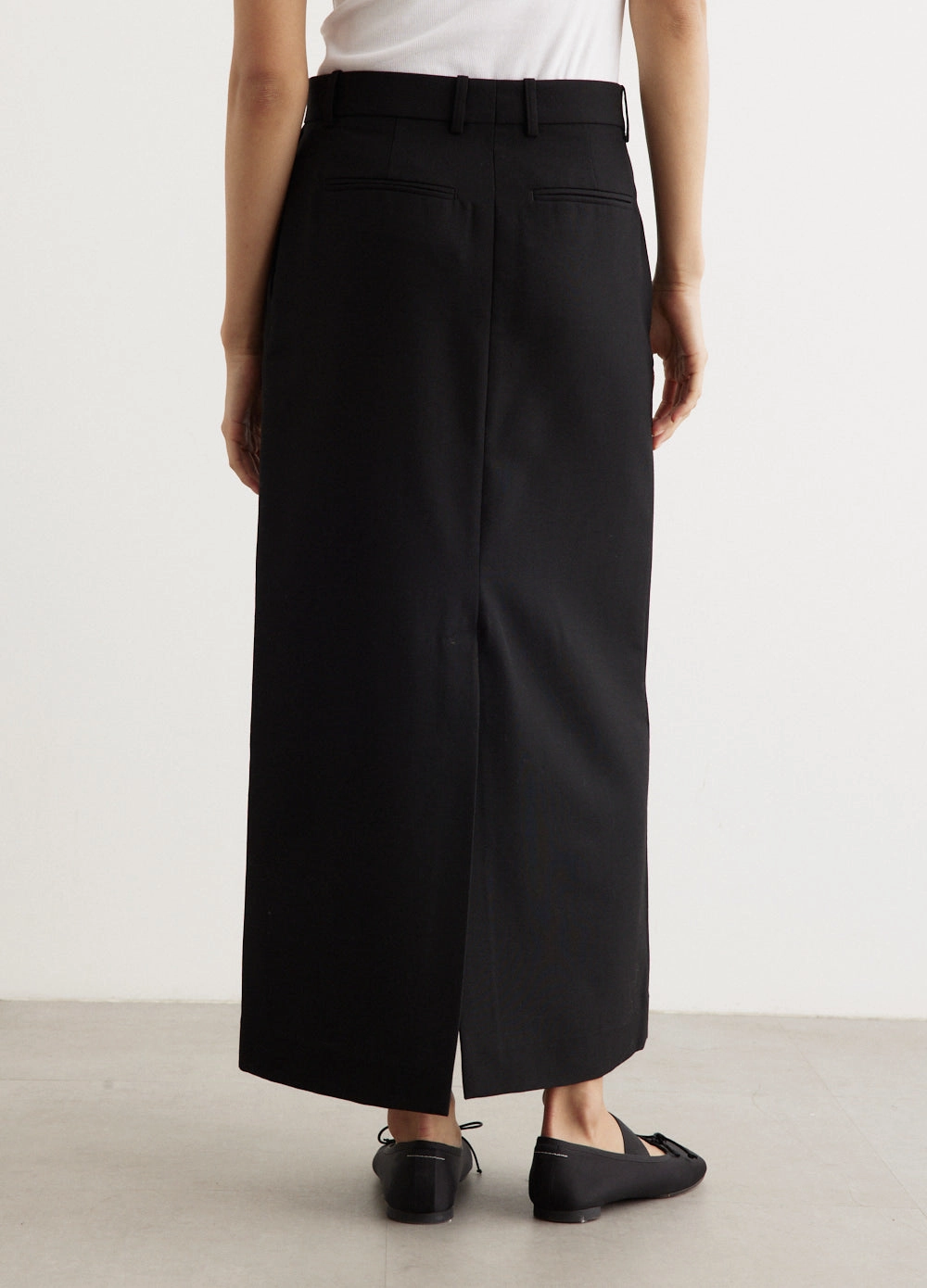 Slim Fit Band Low-Waist Straight Skirt