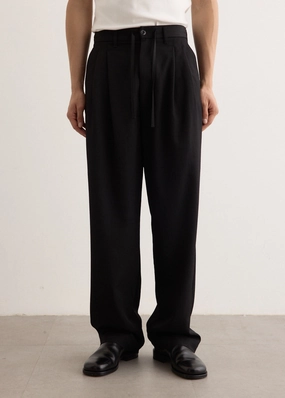 Soft Brush Lining Tagless Labeling Drawstring Pleated Pants