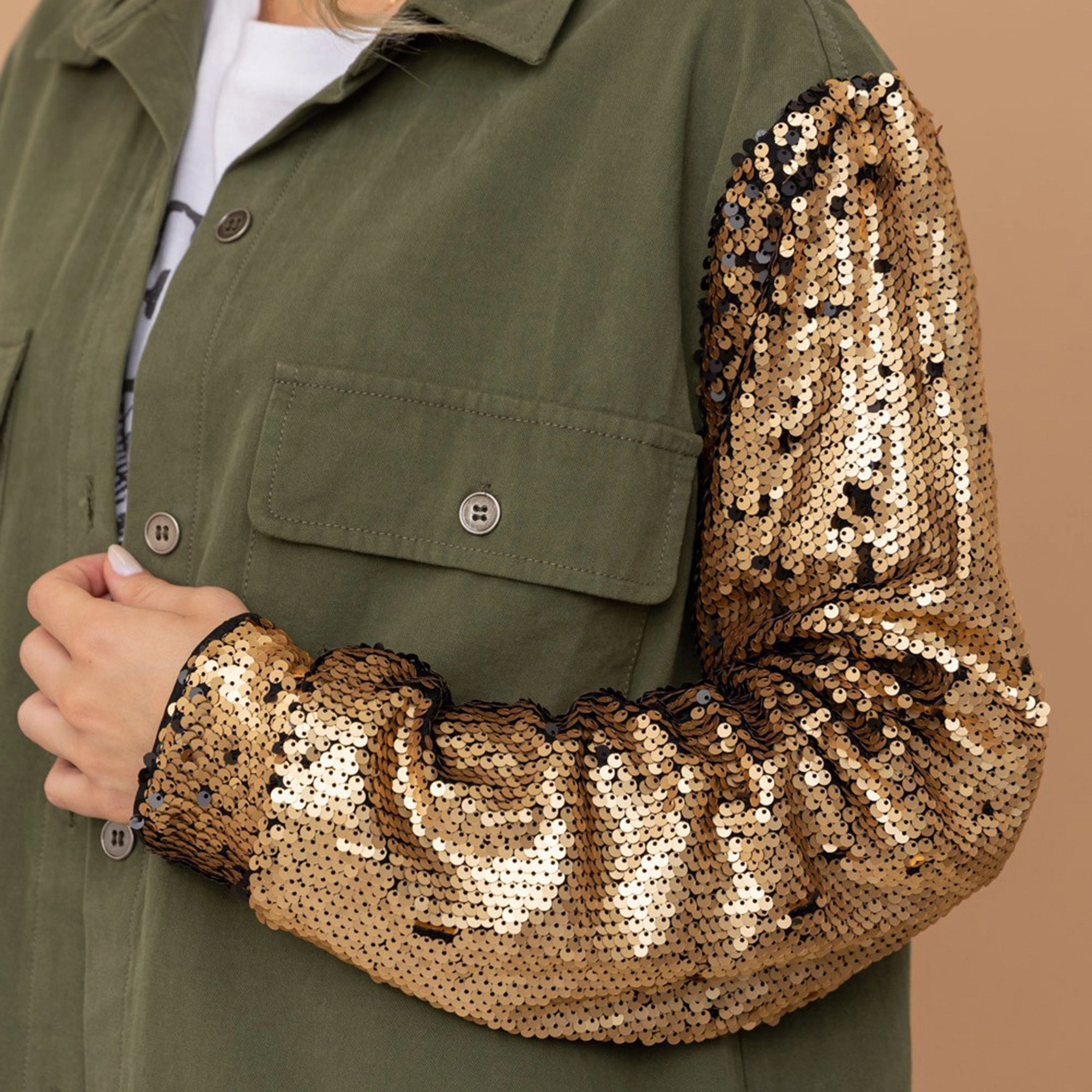 Blue B Women's Olive Cargo Twill Jacket Short Length