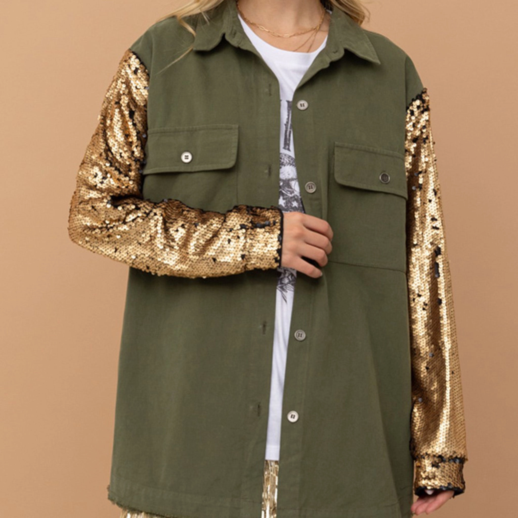 Flexible Fit Engineering Blue B Women's Olive Cargo Twill Jacket