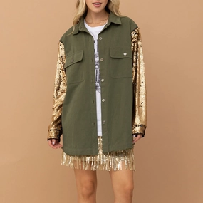 Non Bulky Insulation Tech Blue B Women's Olive Cargo Twill Jacket