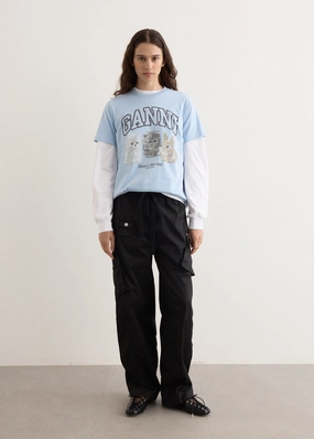 Duchesse Nylon Oversized Elasticated Pants Soft Structure