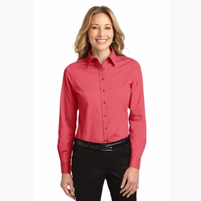 Ultra Soft Handfeel Port Authority Women's Solid Hibiscus Long Sleeve Shirt