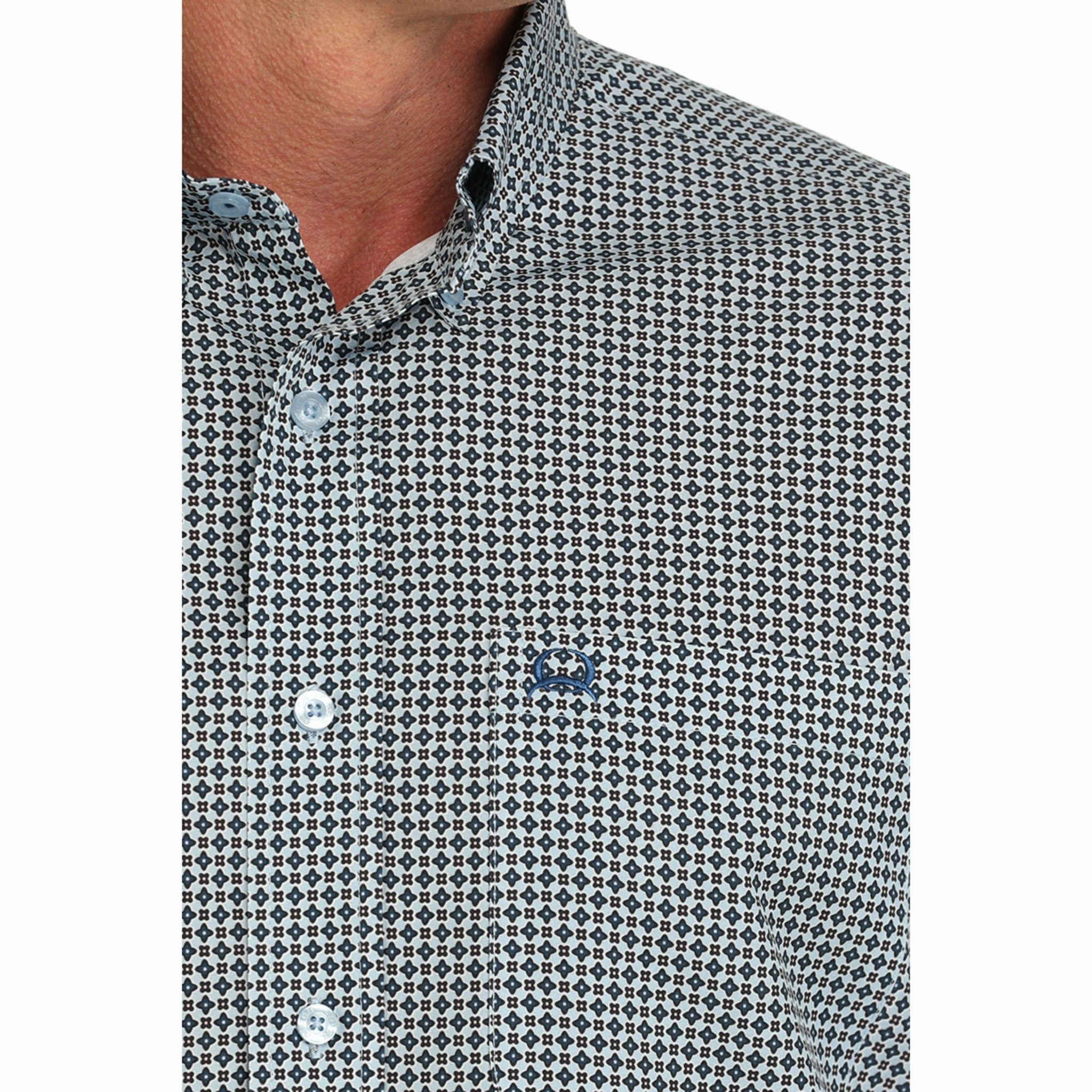 Odor Control Fabric Cinch Men's Blue Diamond Arenaflex Long Sleeve Shirt