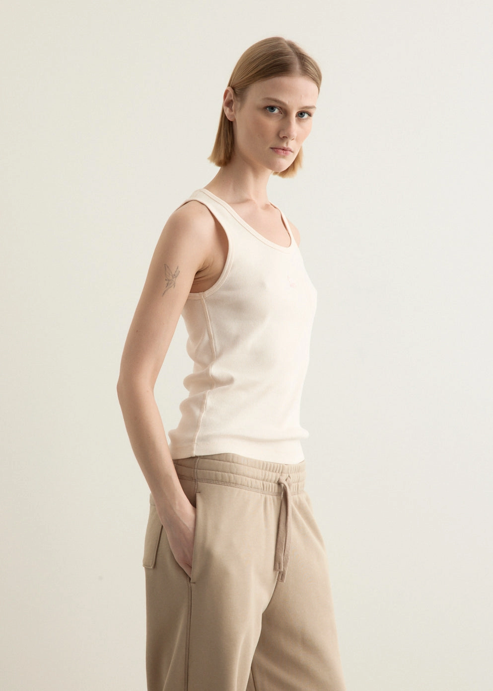 abnormal finish Tonal Baby Fox Ribbed Tank Top