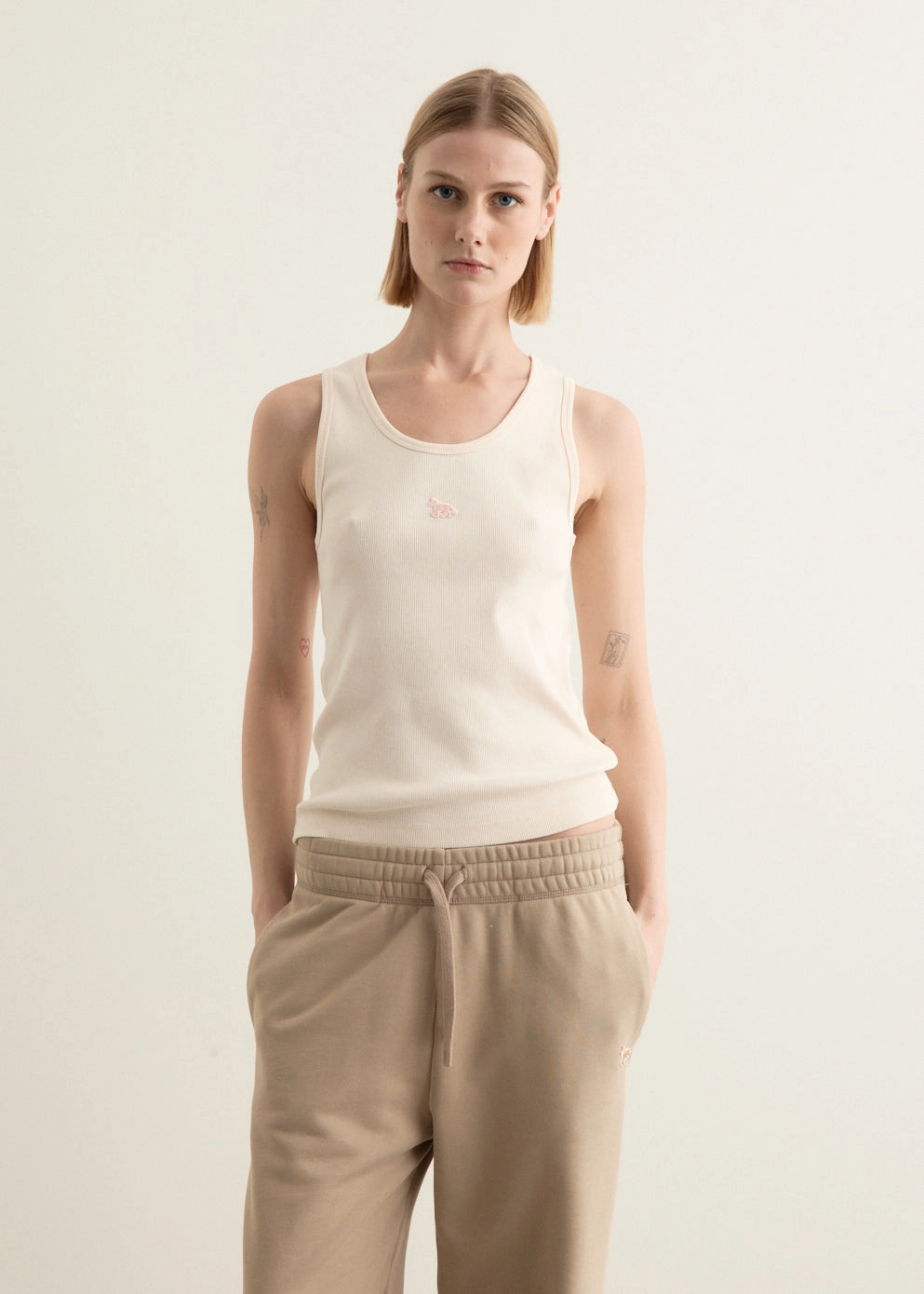 common Tonal Baby Fox Ribbed Tank Top