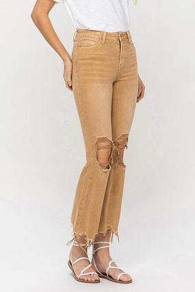 Holiday Vibes Athlete Fit Vintage High Rise Crop Flare Jeans