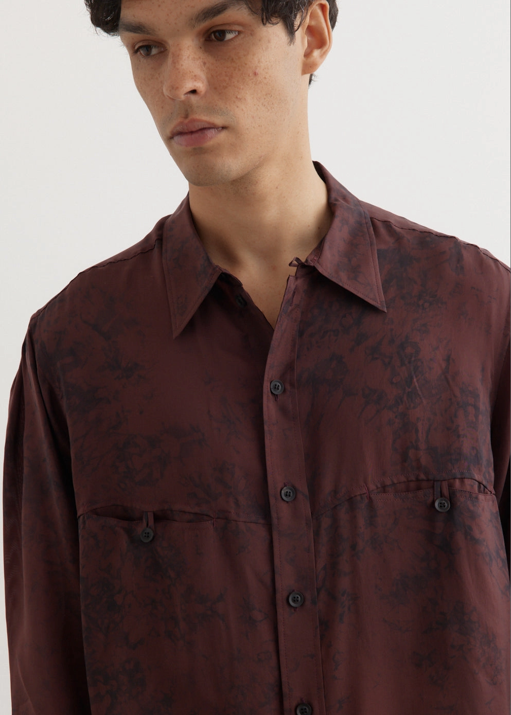 Fashion Statement Uneven Dyed Panel Shirt