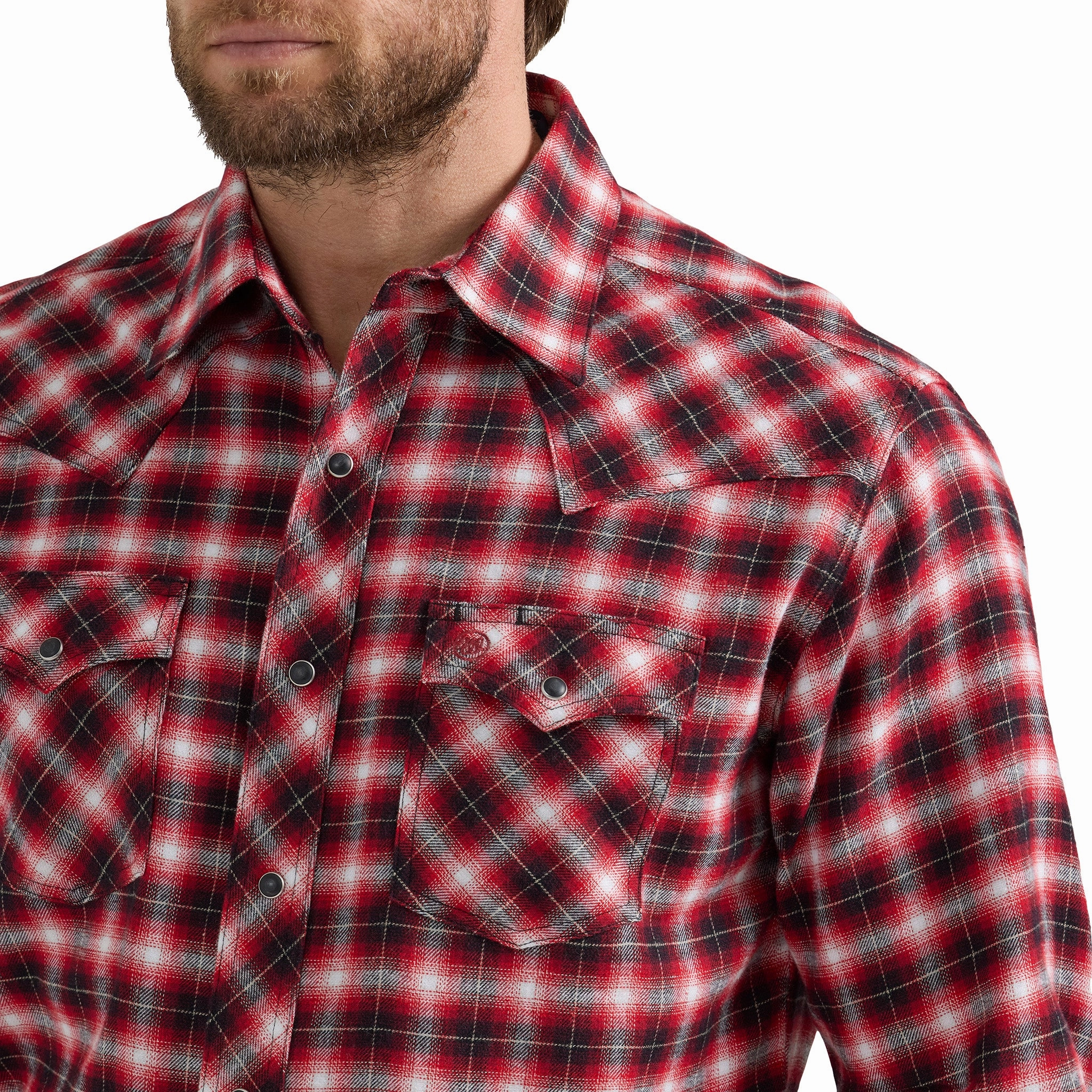 Comfortable Wear Refined Aesthetic Wrangler Men's Retro Long Sleeve Flannel Pearl Snap