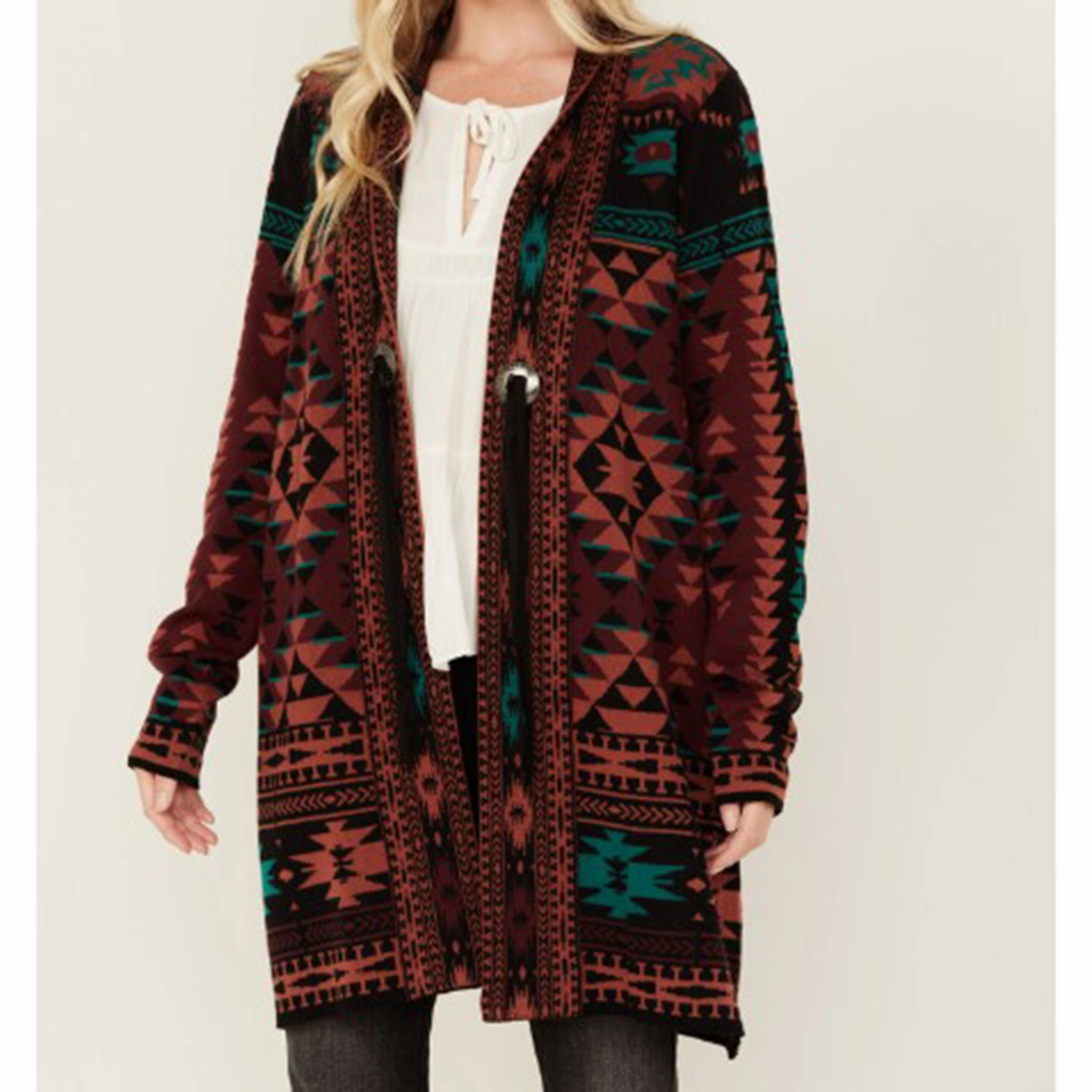 Cotton & Rye Women's Aztec Cardigan Extended Coverage
