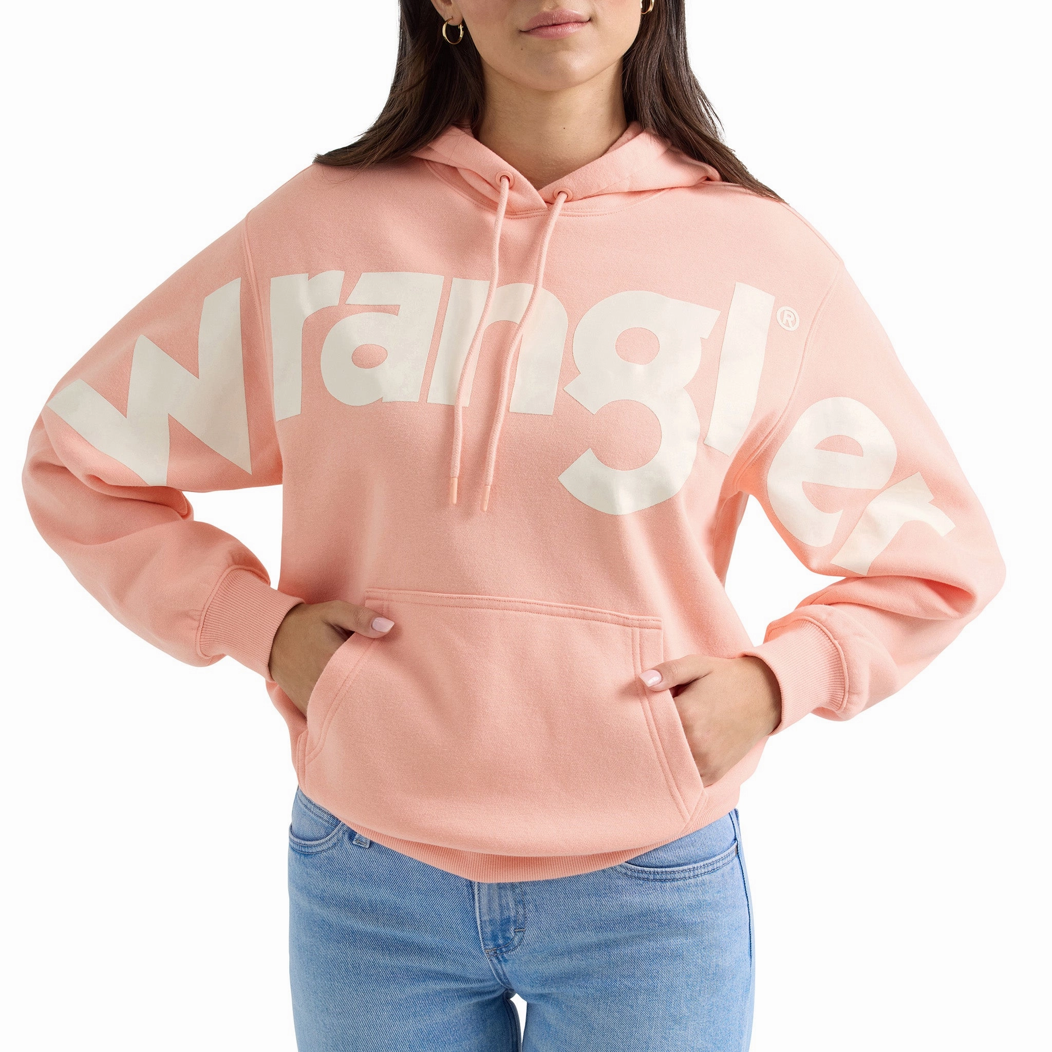 Seamless construction Wrangler Women's Light Pink Hoodie