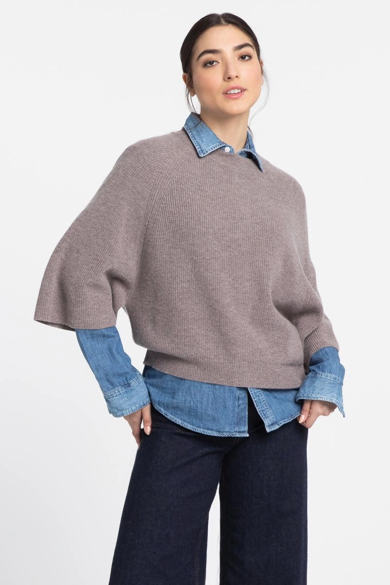 Knit Perfection Breathable Open Weave Easy Rib Raglan Pullover