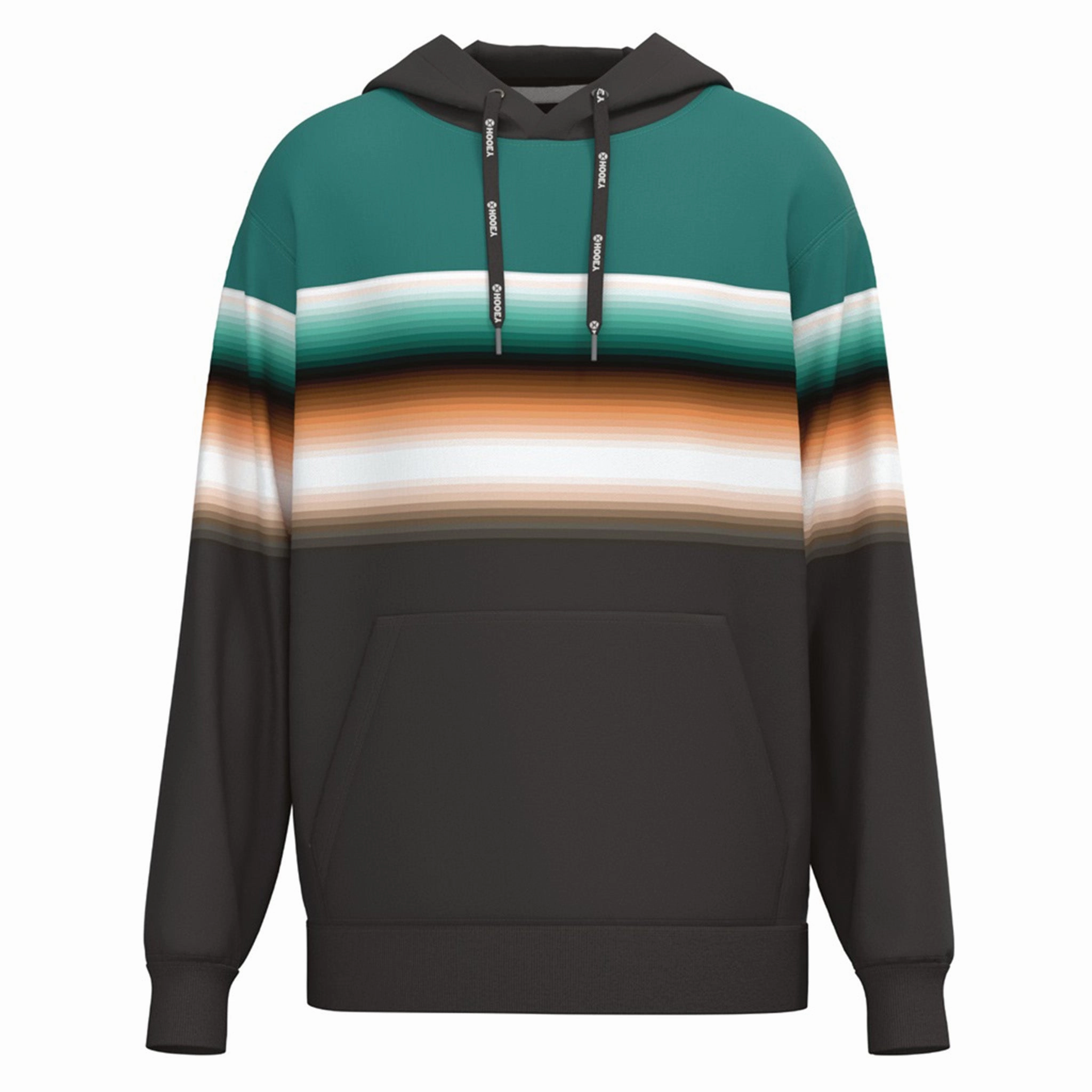Hooey Men's Ridge Turquoise & Black Hoodie Stretchable Cloth High-End Finish