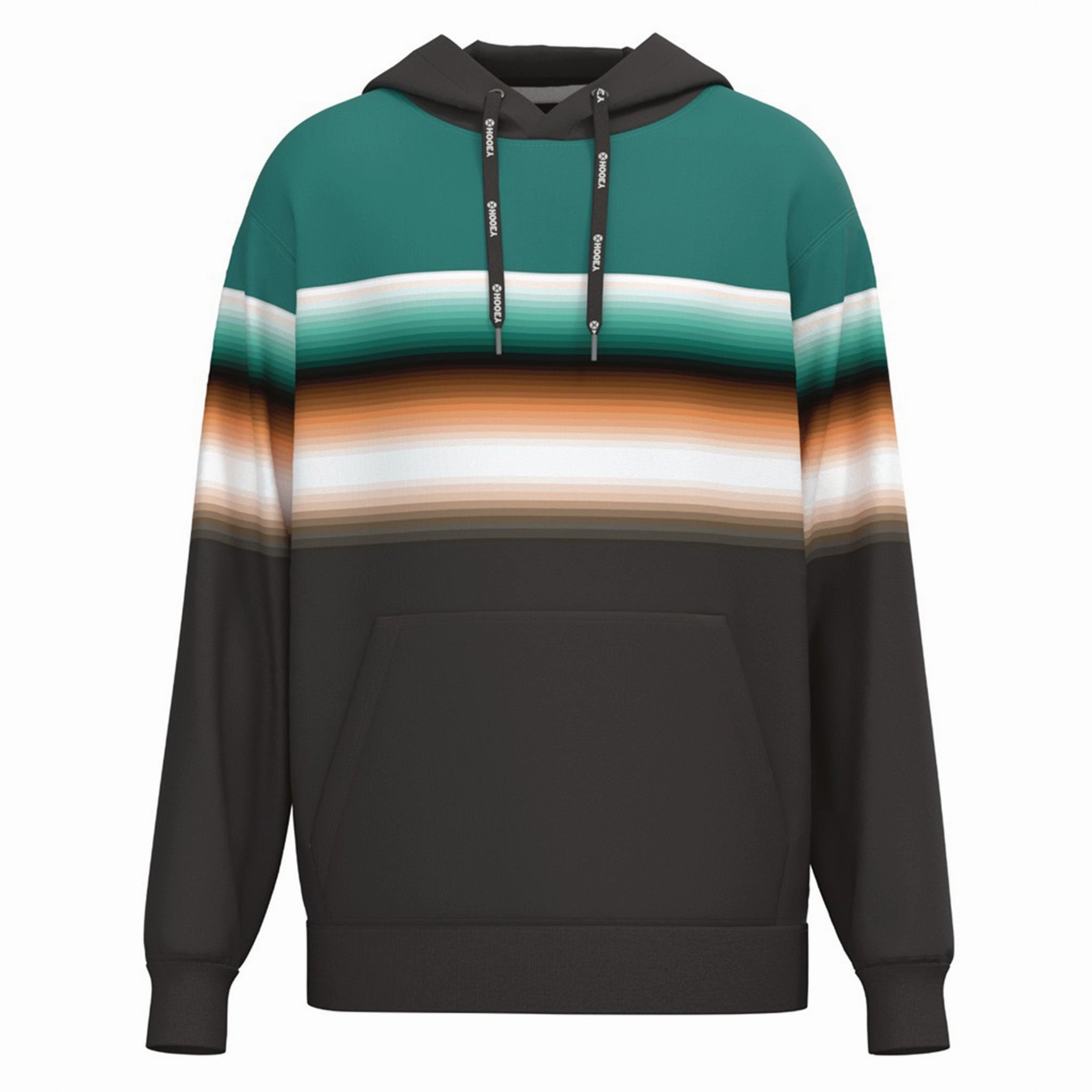 Quality Material Youthful Style Hooey Men's Ridge Turquoise & Black Hoodie
