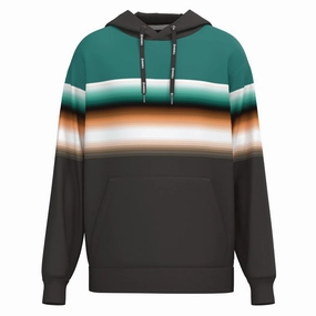Moisture Management Tech hypoallergenic material Hooey Men's Ridge Turquoise & Black Hoodie