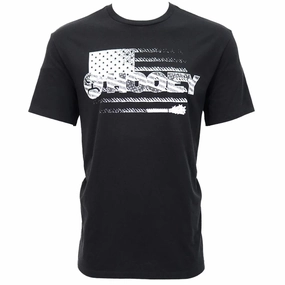 Chilly Weather Wear Hooey Ol' Glory Black White Flag Tee
