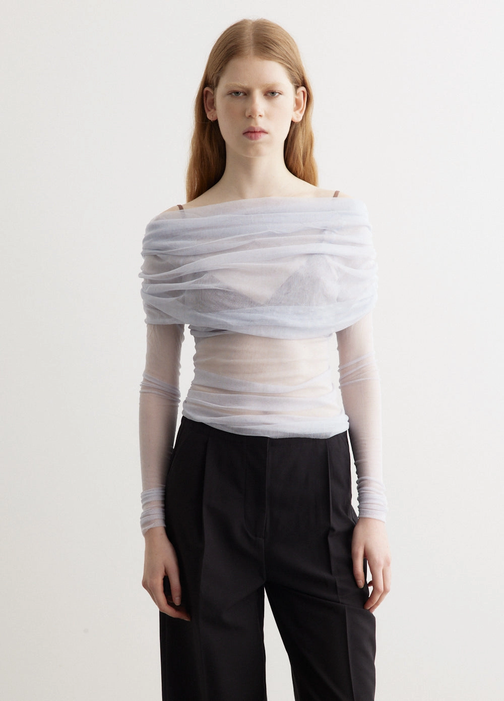 Veiled Top Multipurpose Layering Fabric Checkered Look