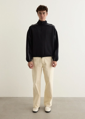 Wrinkle Free Material Winter Cozy Modern Fit Fleece Track Jacket