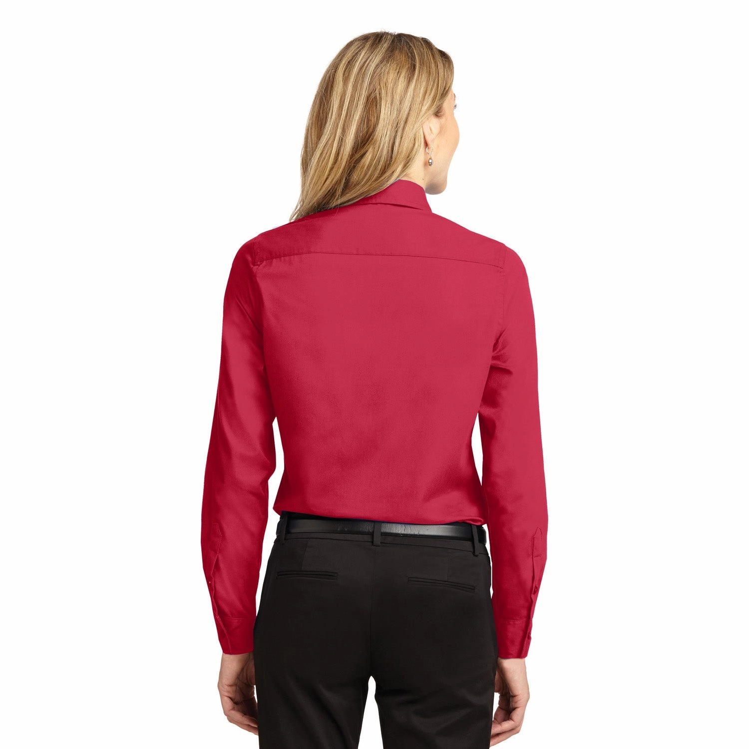 Port Authority Women's Red Easy Care Long Sleeve Shirt ThermalLining