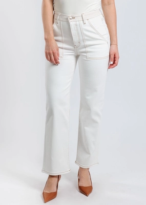 Cozy Waist Perfect Design The Trapunto Straight Denim Trouser - Au Natural Clean