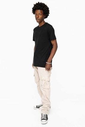 ROBINS NEW MILITARY STYLE CARGO PANTS IN STONE COLOR WASH WITH  BLACK DIAMOND CRYSTALS Lightweight Earthy Nature Lover